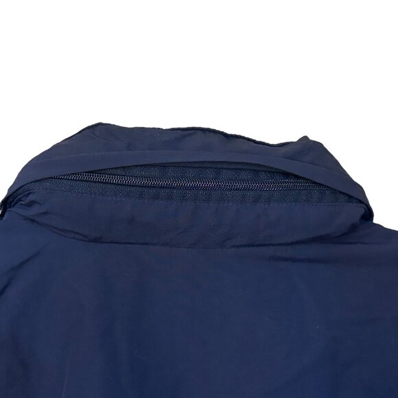 VNTG St Michael Marks & Spencer Deck Jacket Rain Navy Hood Vented Full Zip XL - Picture 3 of 12